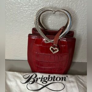 Brighton Red Heart Leather Bag